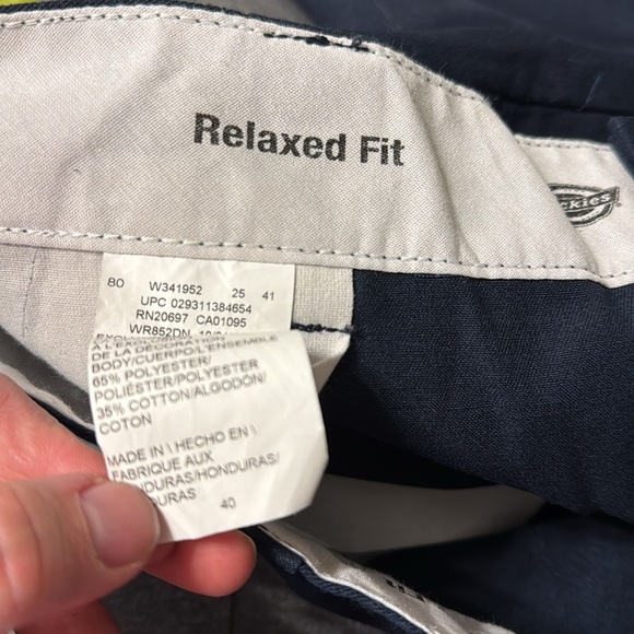 New Dickies Long Flat Front Chino Skater Work Streetwear Shorts 40 Navy - Picture 3 of 5